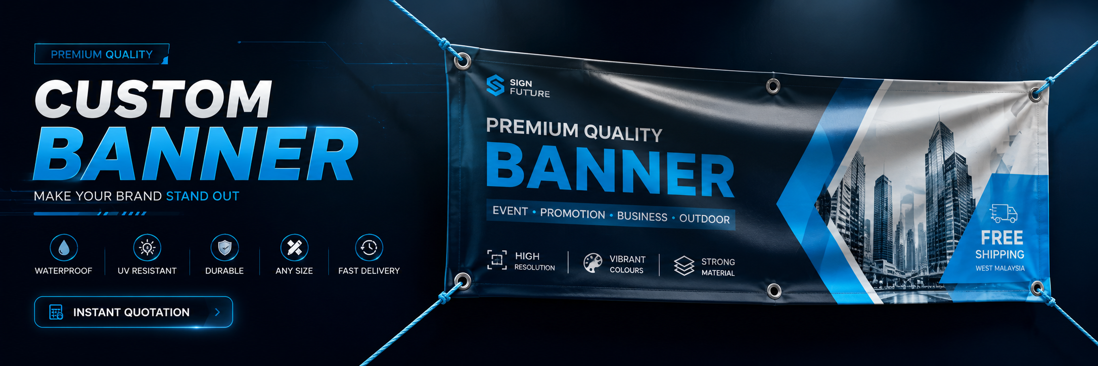 Custom banner premium quality