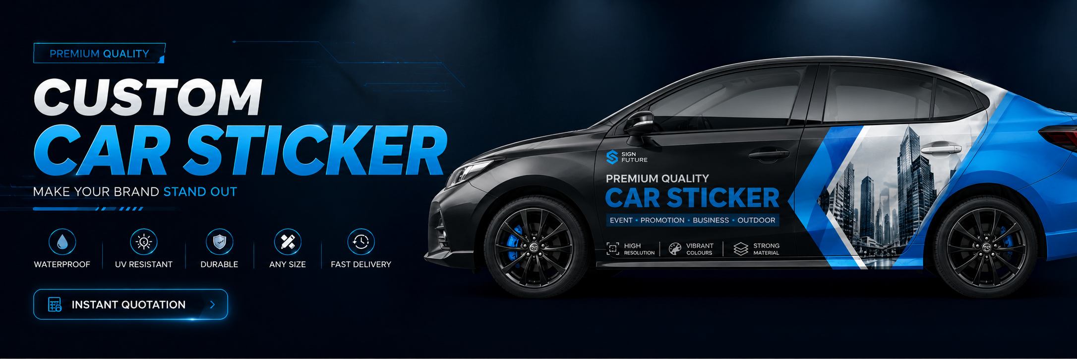 Custom car sticker premium quality