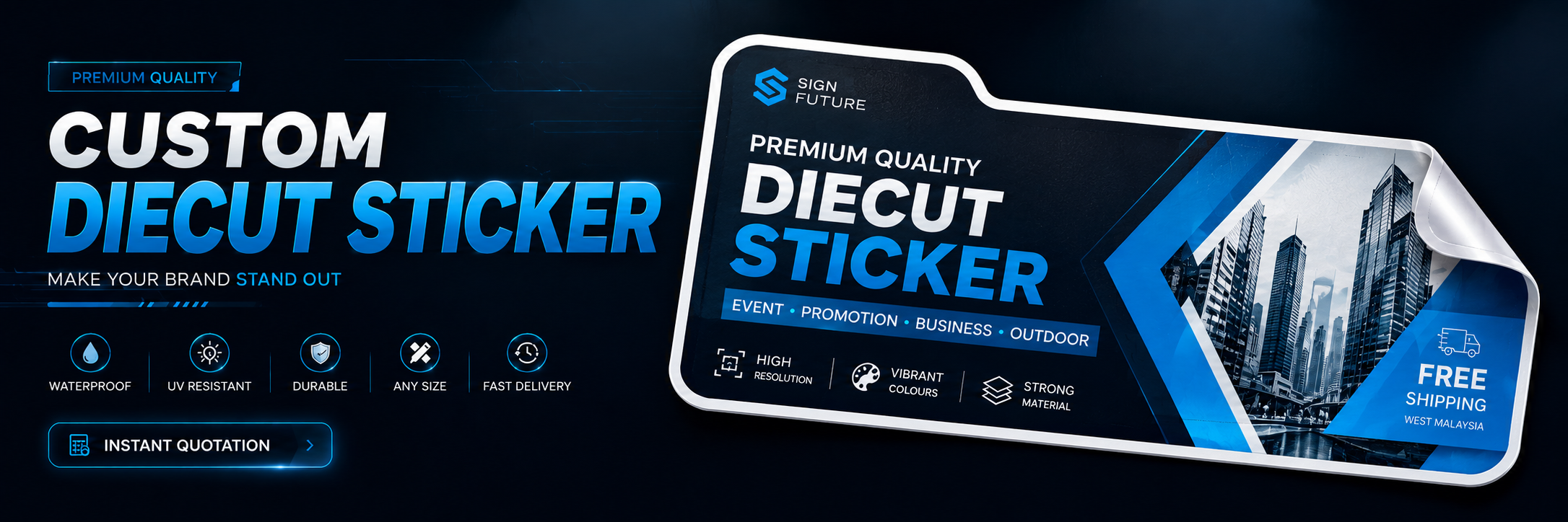 Custom diecut sticker premium quality