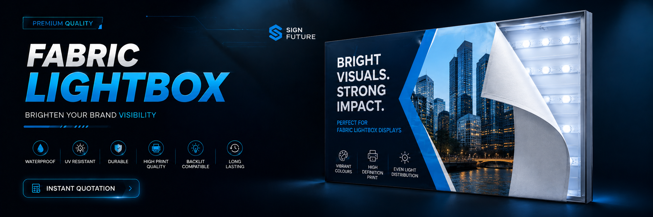Custom fabric lightbox sign premium quality