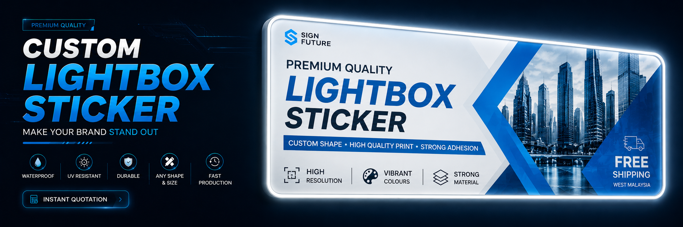 Custom lightbox sticker premium quality