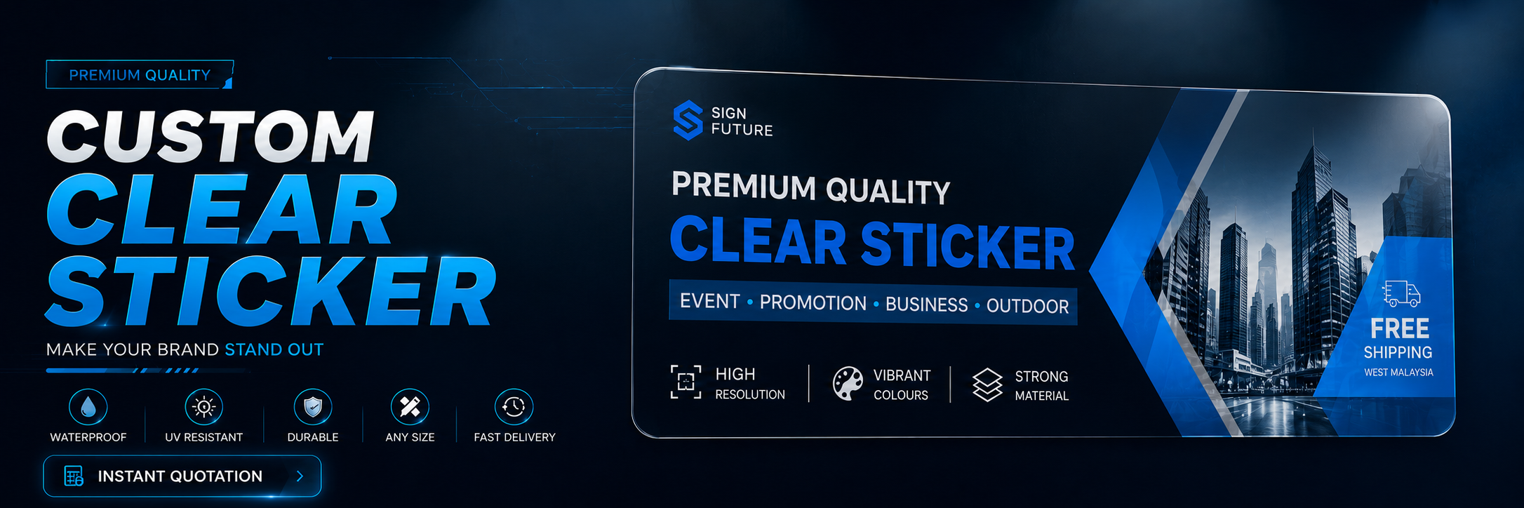 Custom window clear sticker premium quality