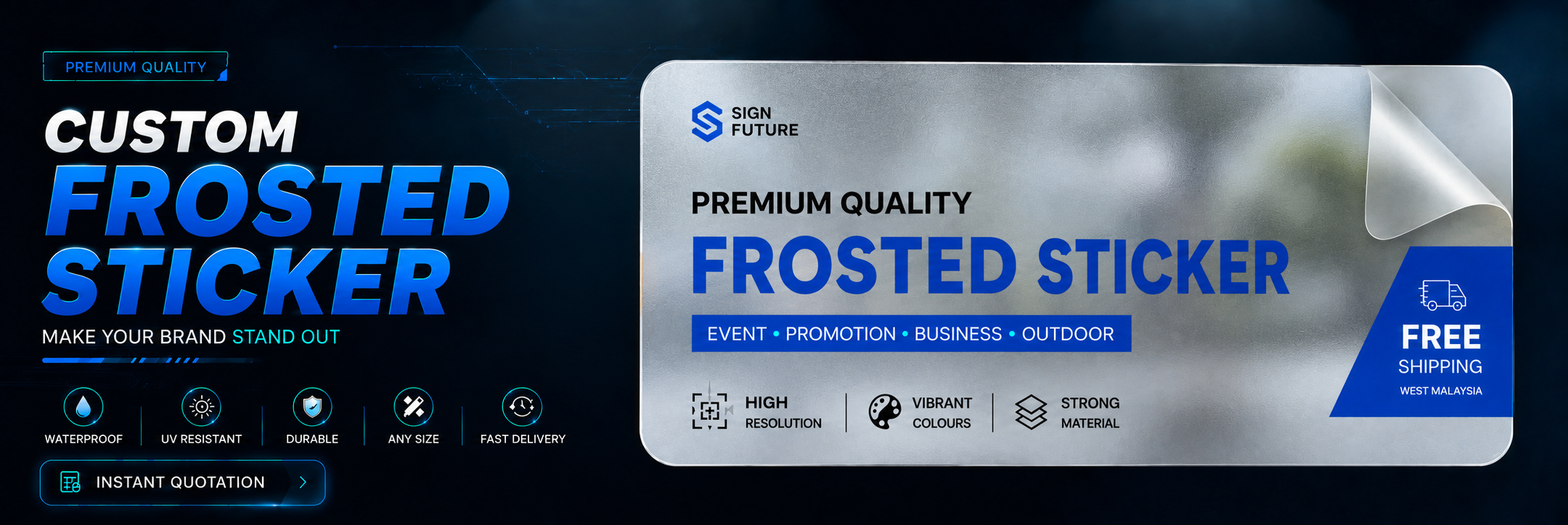 Custom window frosted sticker premium quality